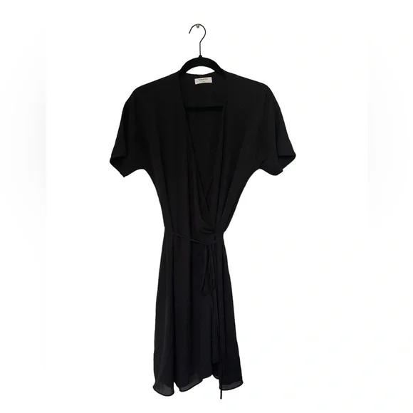 Babaton Artizia Dress Womens Small Black Wallace Wrap Mini Cocktail Party Date - Picture 3 of 7